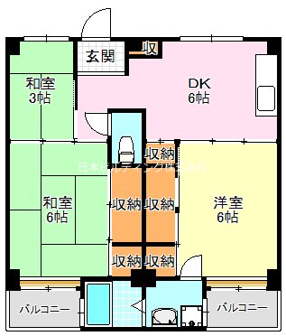 ビレッジハウス伏屋1号棟 間取り図