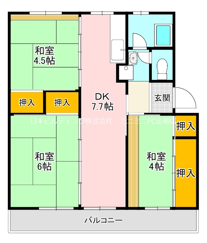 ＵＲ金剛団地　139号棟 間取り図