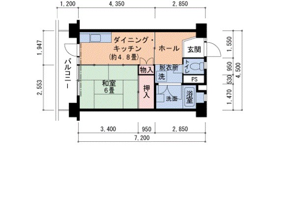 UR泉北竹城台二丁団地1号棟 間取り図