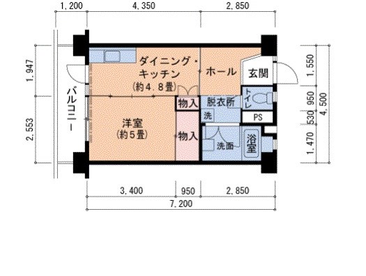 UR泉北竹城台二丁団地1号棟 間取り図