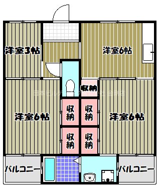 ビレッジハウス加賀田　1号棟  間取り図