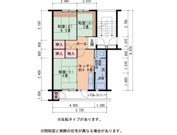 UR泉北茶山台二丁団地16棟 間取り図
