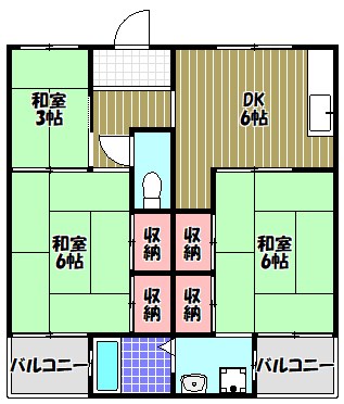 ビレッジハウス加賀田2号棟 間取り