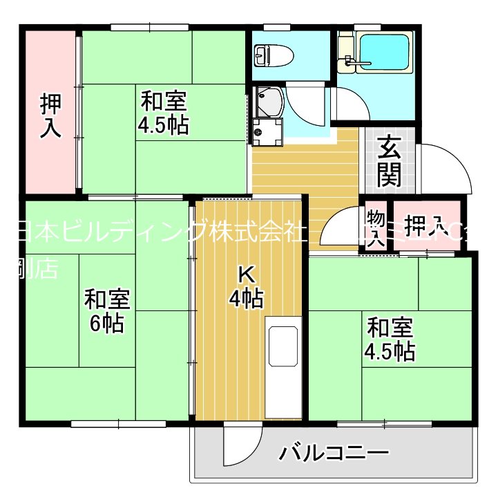 ＵＲ金剛団地　58号棟 間取り図