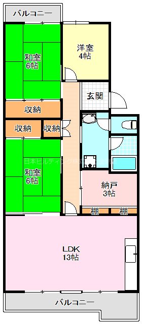 UR泉北城山台二丁団地6号棟 間取り図