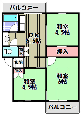 狭山遊園ハイツ６号棟  間取り図