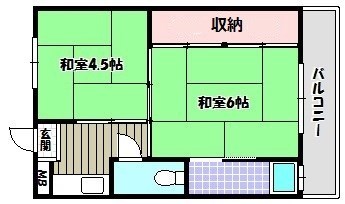 ビレッジハウス木戸　2号棟 間取り図