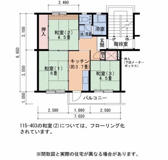 ＵＲ金剛団地　53号棟 間取り図
