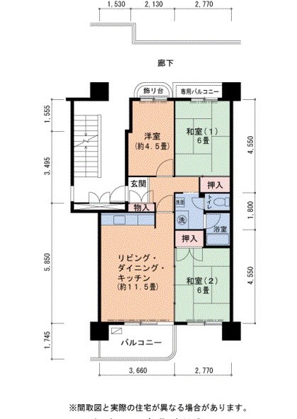 UR泉北鴨谷台三丁団地6号棟  間取り図