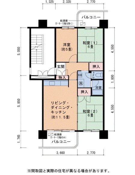 UR泉北鴨谷台三丁団地6号棟  間取り図