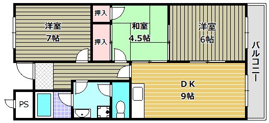 三日市グリーンハイツ 間取り図
