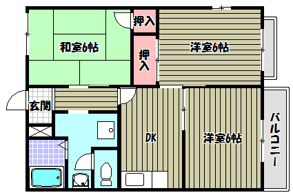 サンハイツ西井Ⅱ 間取り図