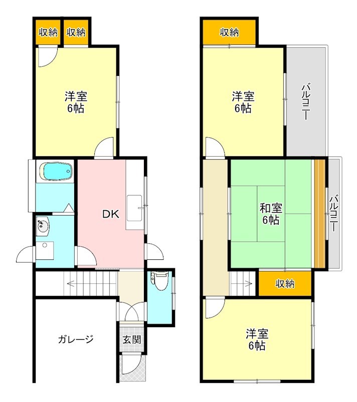 河内長野市高向貸家 間取り図