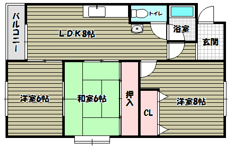 泉ヶ丘第三コーポラス 間取り図