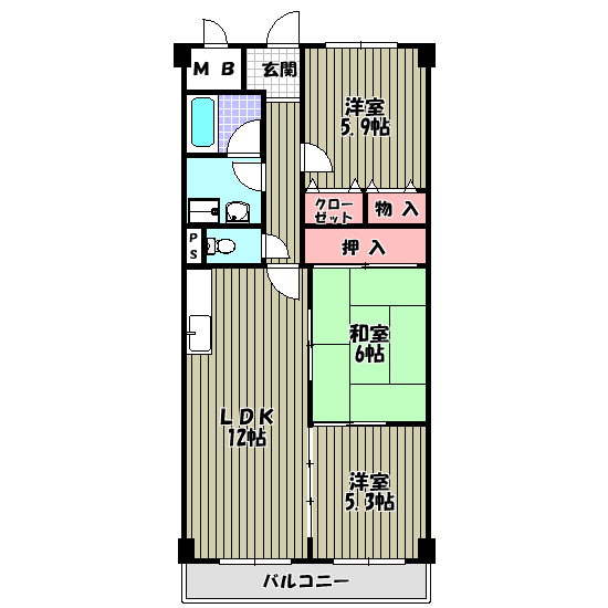 リーヴァ三日市 間取り図