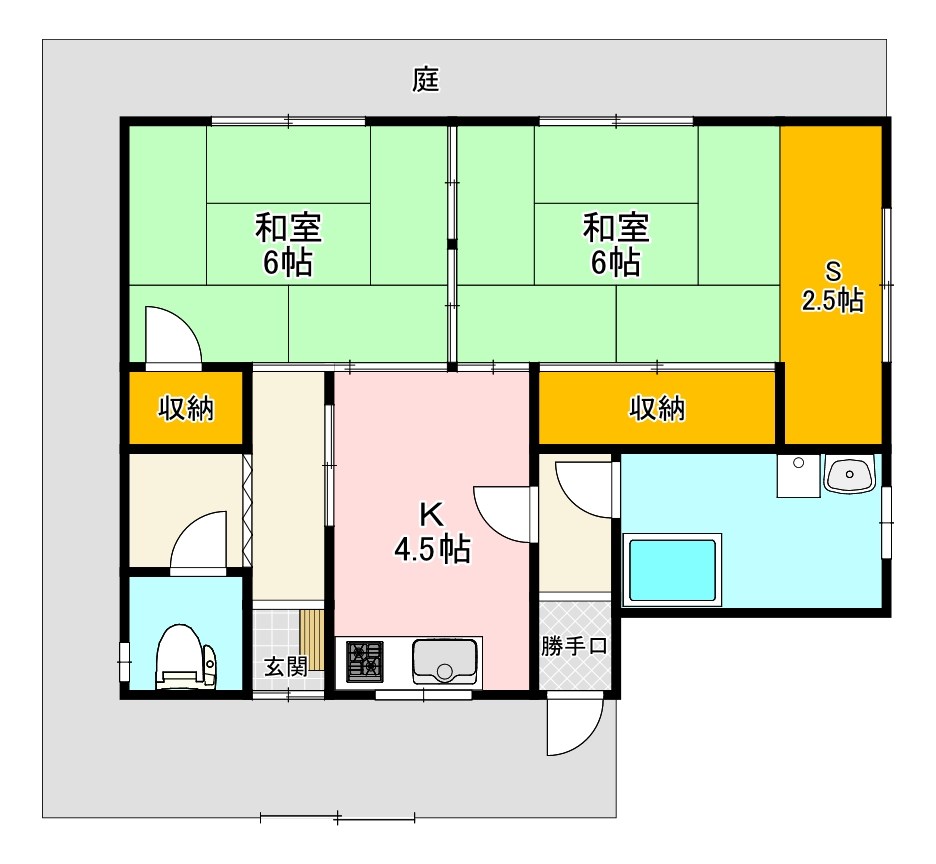 河内長野市末広町平屋 間取り図