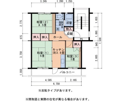 UR泉北茶山台二丁団地1棟   間取り図