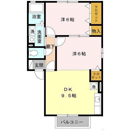 グリーンコート萩天 間取り図