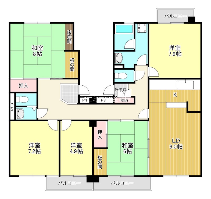 泉北鴨谷台三丁第二住宅２号棟 間取り図