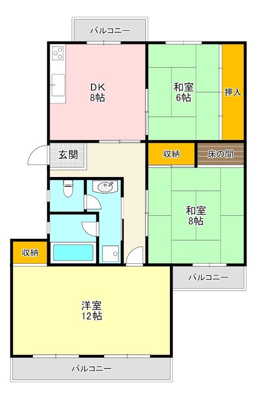槇塚台Ｃ住宅1号棟  間取り図