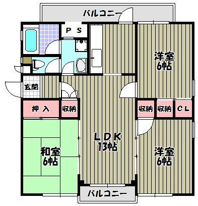 ヴィラ久野喜 間取り図