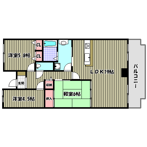 コスモ北野田 間取り図