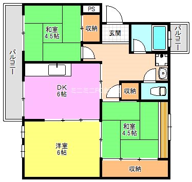 宮路池住宅8号棟 間取り図