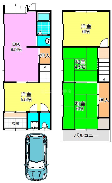 木戸西町３丁目一戸建  間取り図
