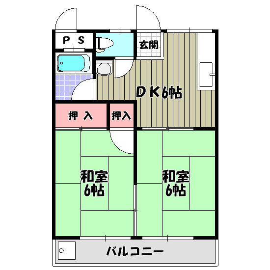尾﨑ハイツA棟 間取り図