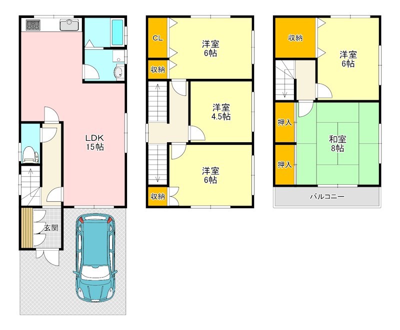 須賀3丁目戸建 間取り図