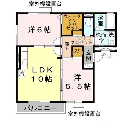 グリーンコート初芝 D 間取り図