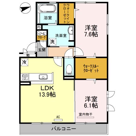 カーサ高善 Ｂ棟 間取り図