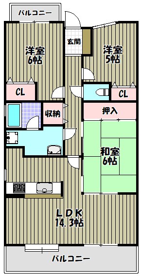 ユニライフ三国ヶ丘 間取り図