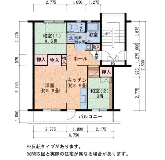 UR泉北茶山台二丁団地3棟 間取り図