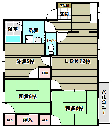 北浦第二ハイツ 間取り図