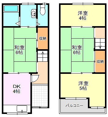 日置荘西町4丁貸家 間取り図