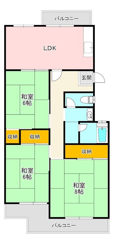 鴨谷台第一次住宅15号棟  間取り図