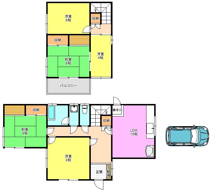 楠ケ丘戸建て 間取り図