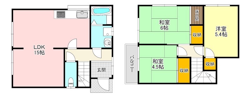 和泉市室堂町貸家 間取り図