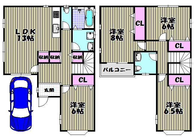 深井北町858-19貸家 間取り図