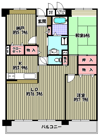 ライオンズマンション大阪狭山弐番館  間取り図