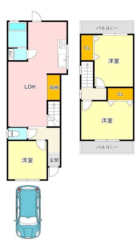 田園戸建 間取り図