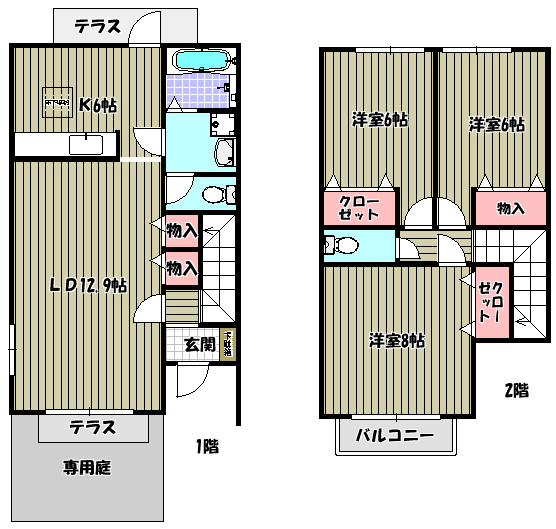 リビングタウン狭山池Ｆ棟  間取り図