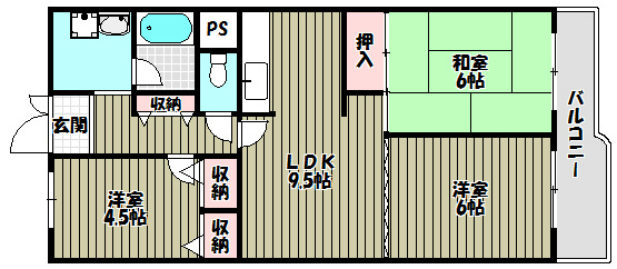 泉北星和台コーポラス 間取り図