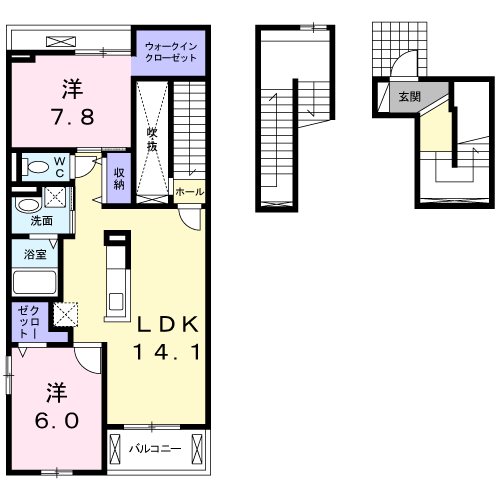 プチフローラ北野田Ⅱ 間取り図