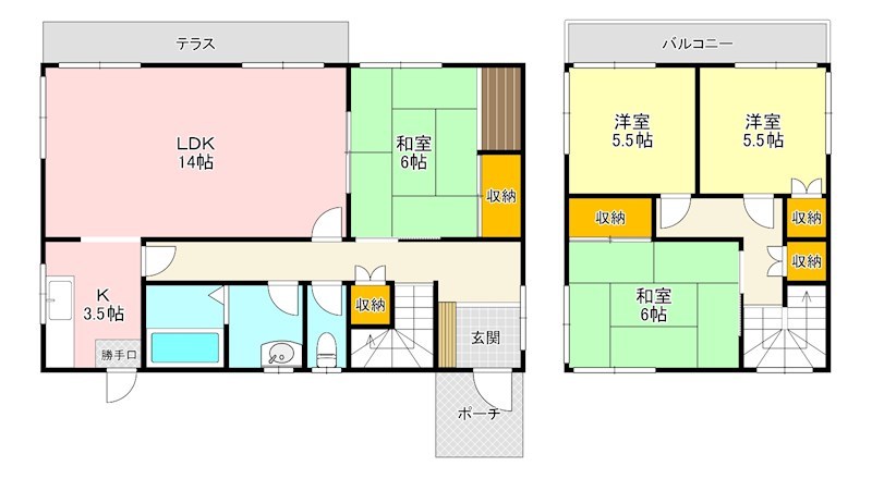 河内長野市旭ヶ丘戸建 間取り図