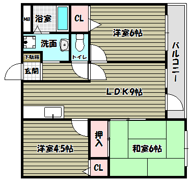 パイン北野田 間取り図