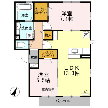 ファミールタカゼン　Ｅ棟 間取り図