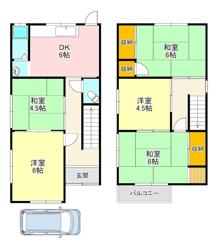 福田貸家 間取り図