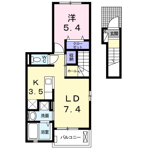 プチフローラ　北野田Ⅰ 間取り図